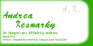 andrea kesmarky business card