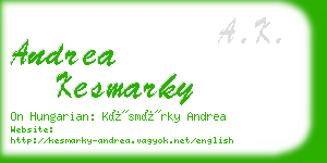 andrea kesmarky business card